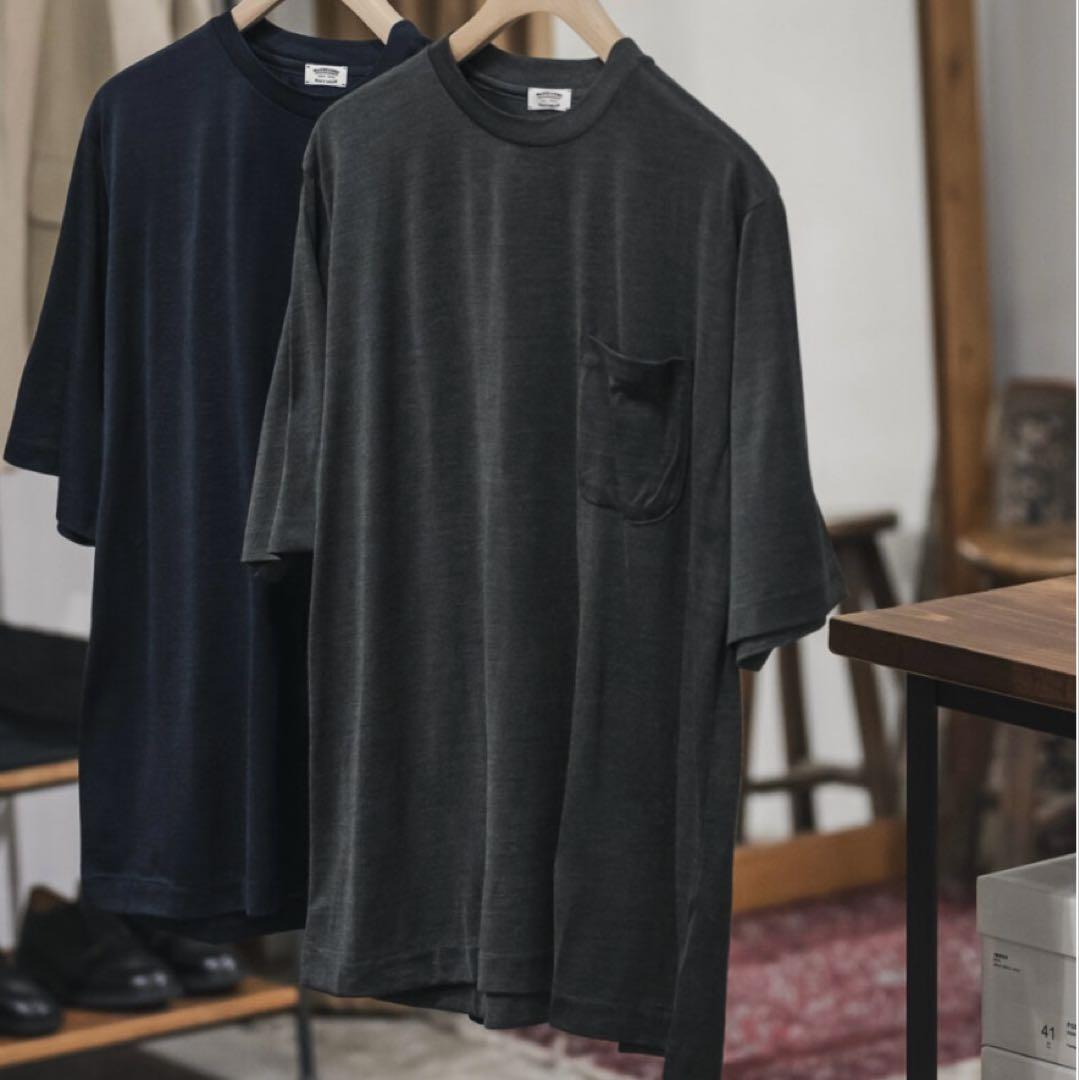 maatee&sons シルクポケットTシャツ 4 タグ付き チャコールグレー