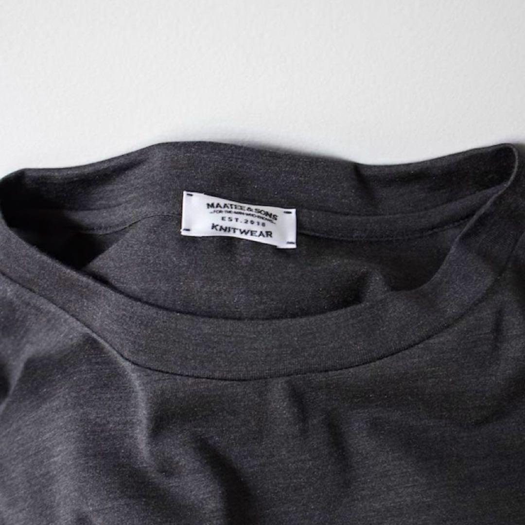 maatee&sons シルクポケットTシャツ 4 タグ付き チャコールグレー