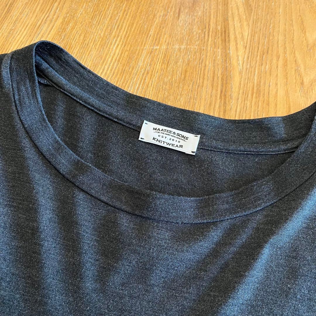 maatee&sons シルクポケットTシャツ 4 タグ付き チャコールグレー