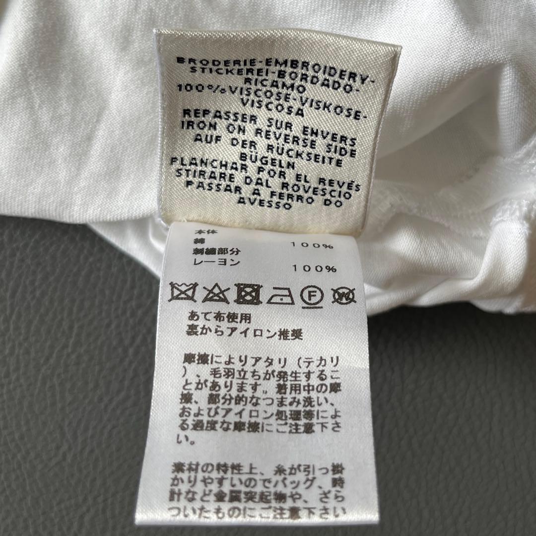 ▼エルメス HERMES エンブロイダリーレース 刺繍Tシャツ カデナ 南京錠