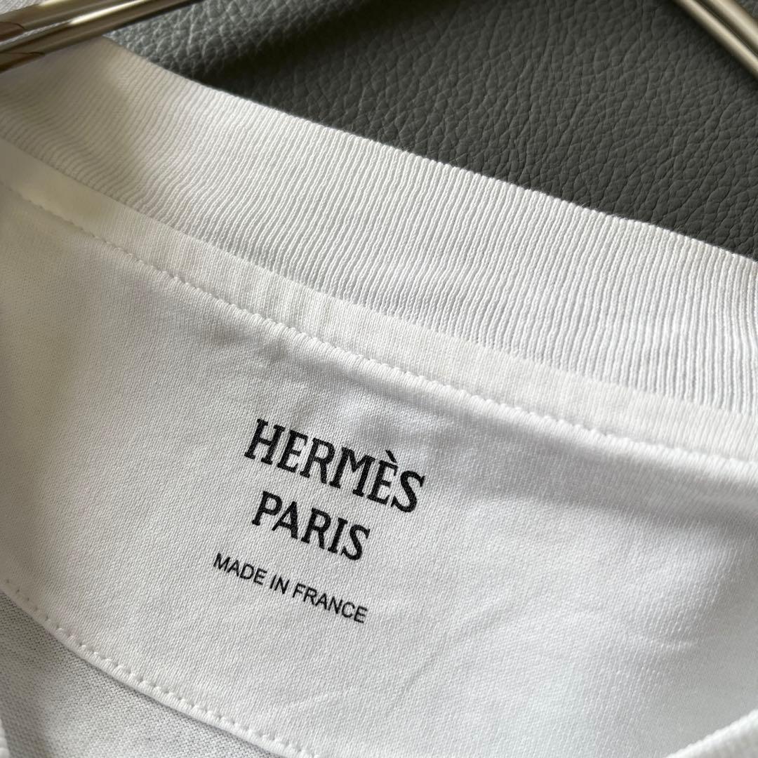 ▼エルメス HERMES エンブロイダリーレース 刺繍Tシャツ カデナ 南京錠