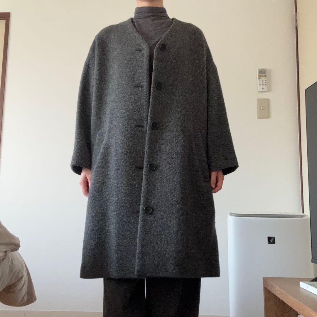 【美品】nest Robe グレー ノーカラーコート