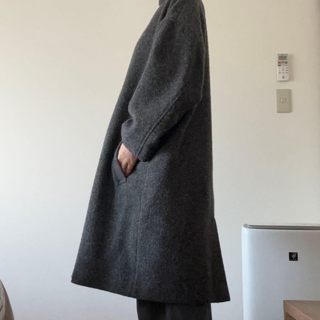 【美品】nest Robe グレー ノーカラーコート