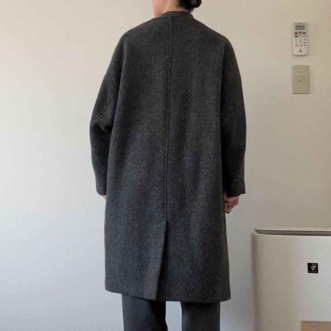 【美品】nest Robe グレー ノーカラーコート