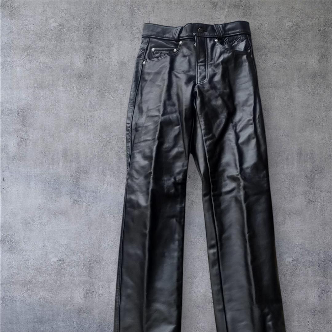 ショット Schott レザーパンツ USA製 30 黒 ブラック ライダー