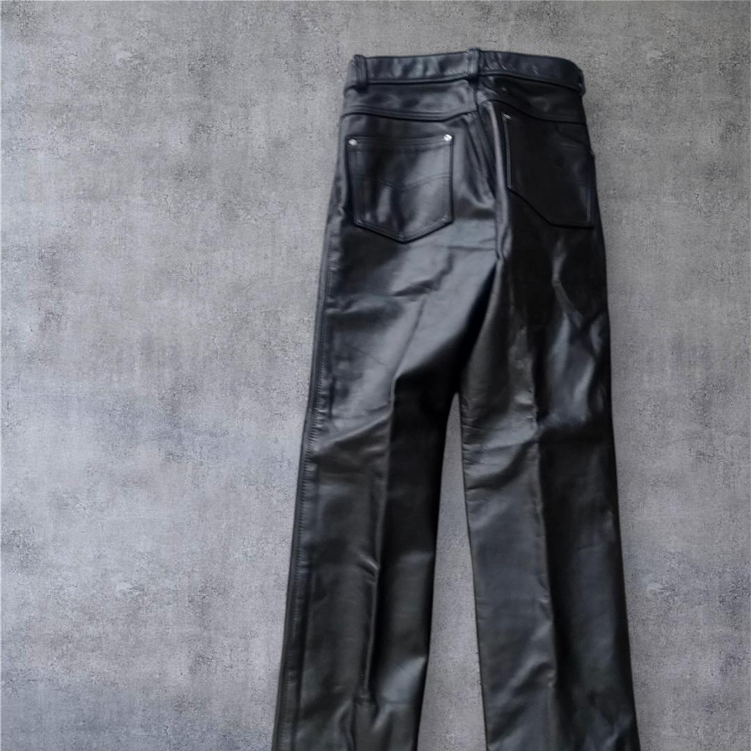 ショット Schott レザーパンツ USA製 30 黒 ブラック ライダー