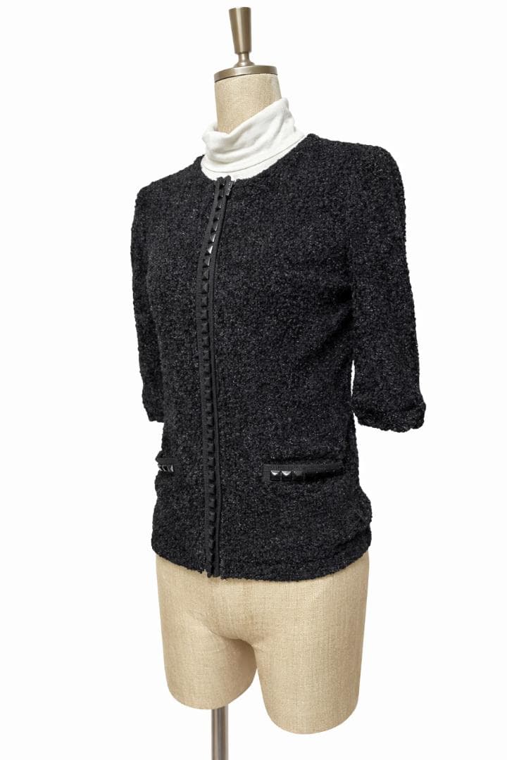 新品タグ付き DOLCE&GABBANA ツイード ジャケット 38 黒