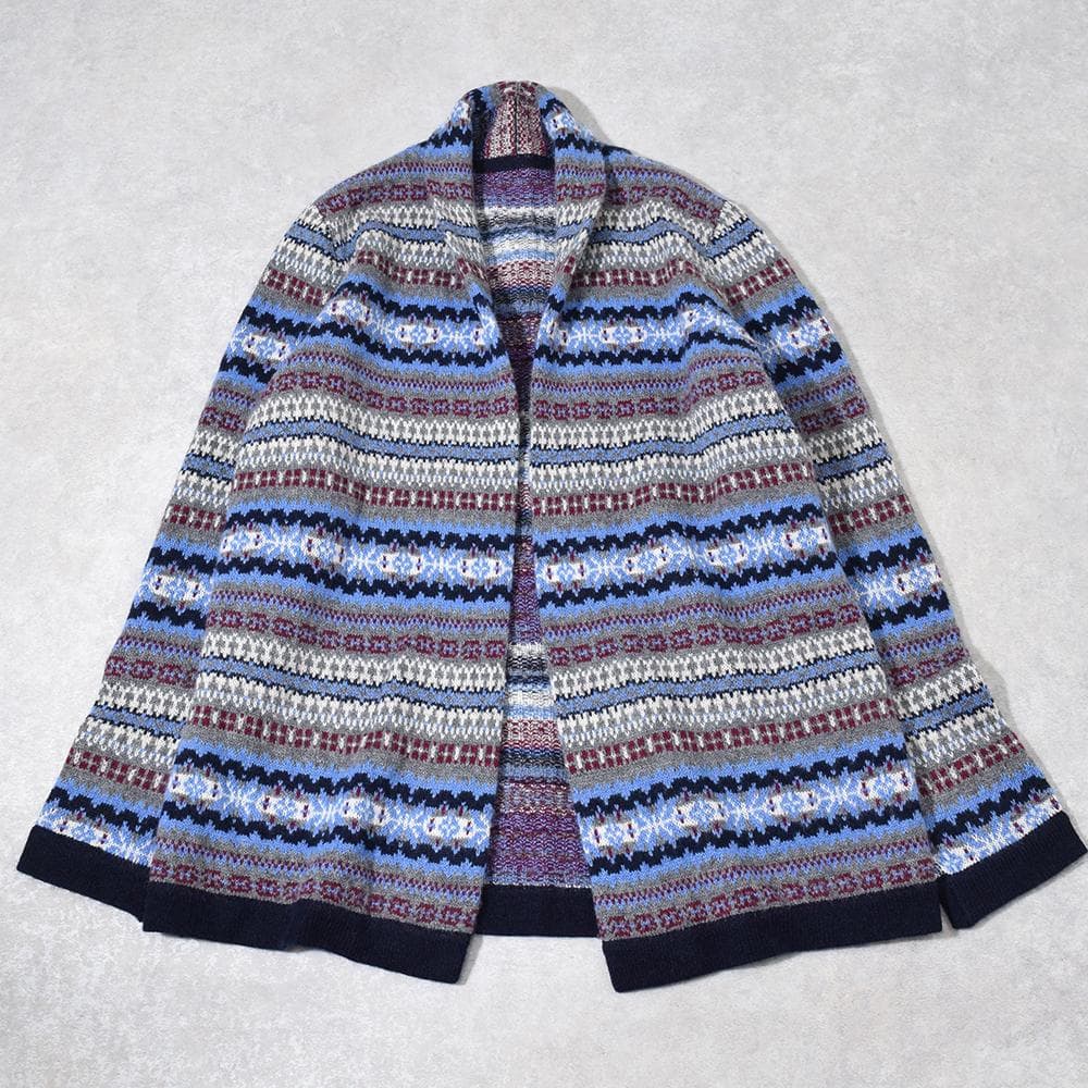 Leilian カシミヤ100％ ノルディック 北欧柄 ニットカーディガン 9
