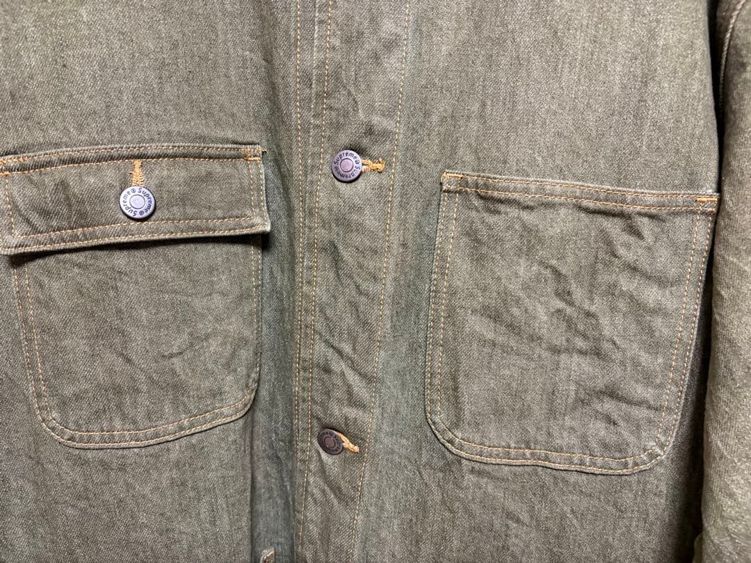 【未使用】Supreme Denim Chore Coat Olive L