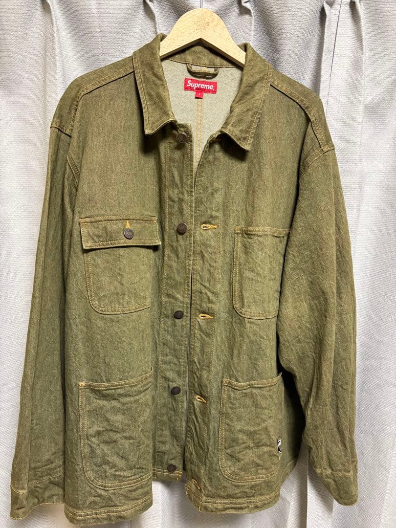 【未使用】Supreme Denim Chore Coat Olive L