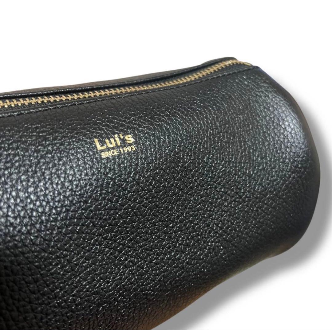 極美品 Lui's ルイス ショルダーバッグ シュリンクレザードラムポーチ