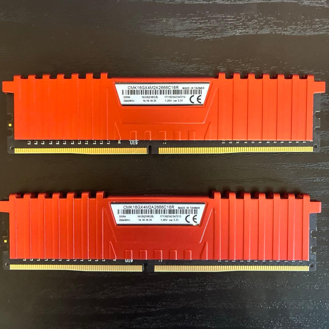 CORSAIR DDR4 16GBメモリ　2666MHz 8GB×2