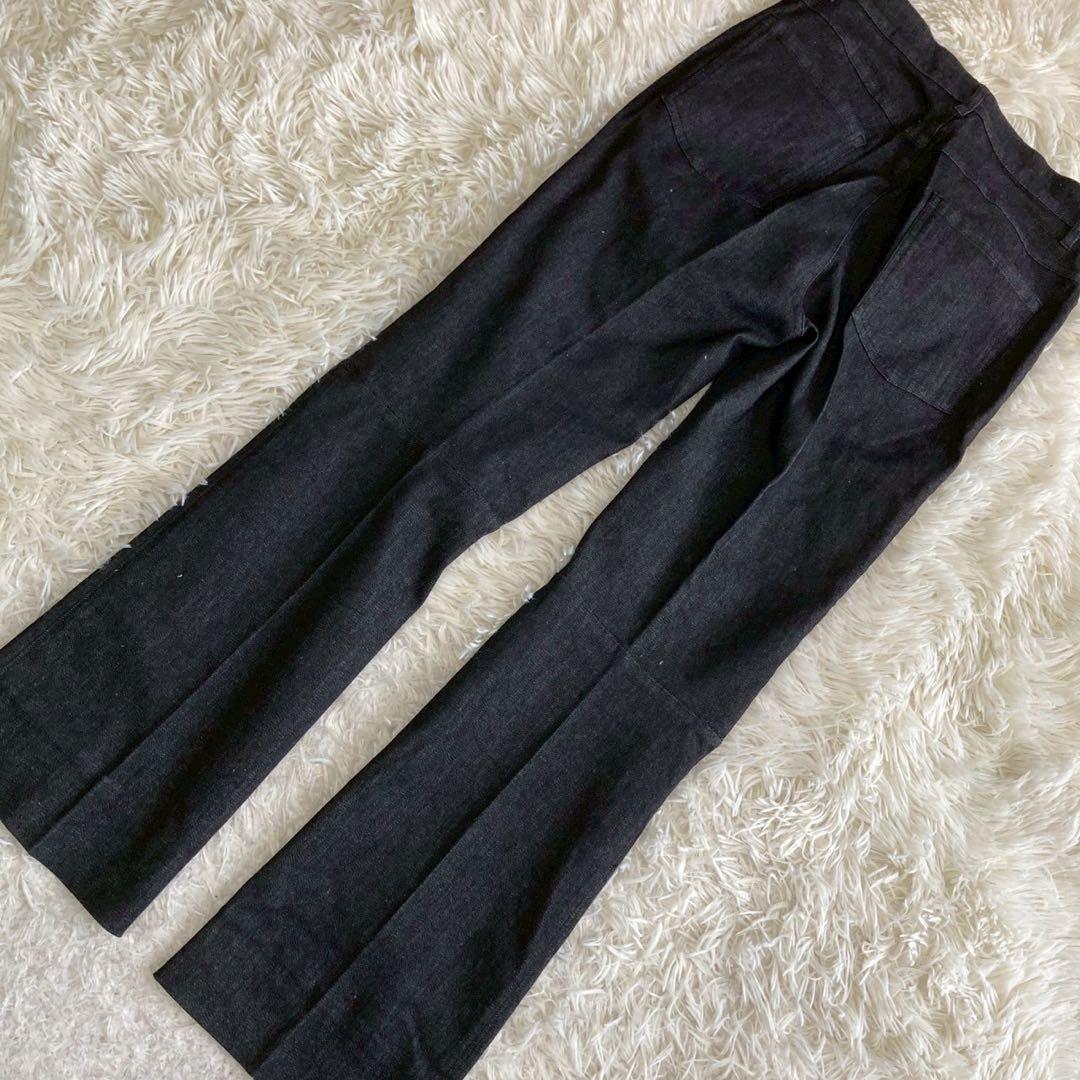 S MaxMara タック入りデニム ブラック 36 カジュアル 着回し