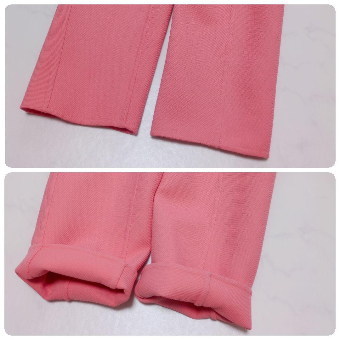 ANAYI✨️ガルゼリバーロングコート ノーカラー ベルト 36 ピンク 春♡