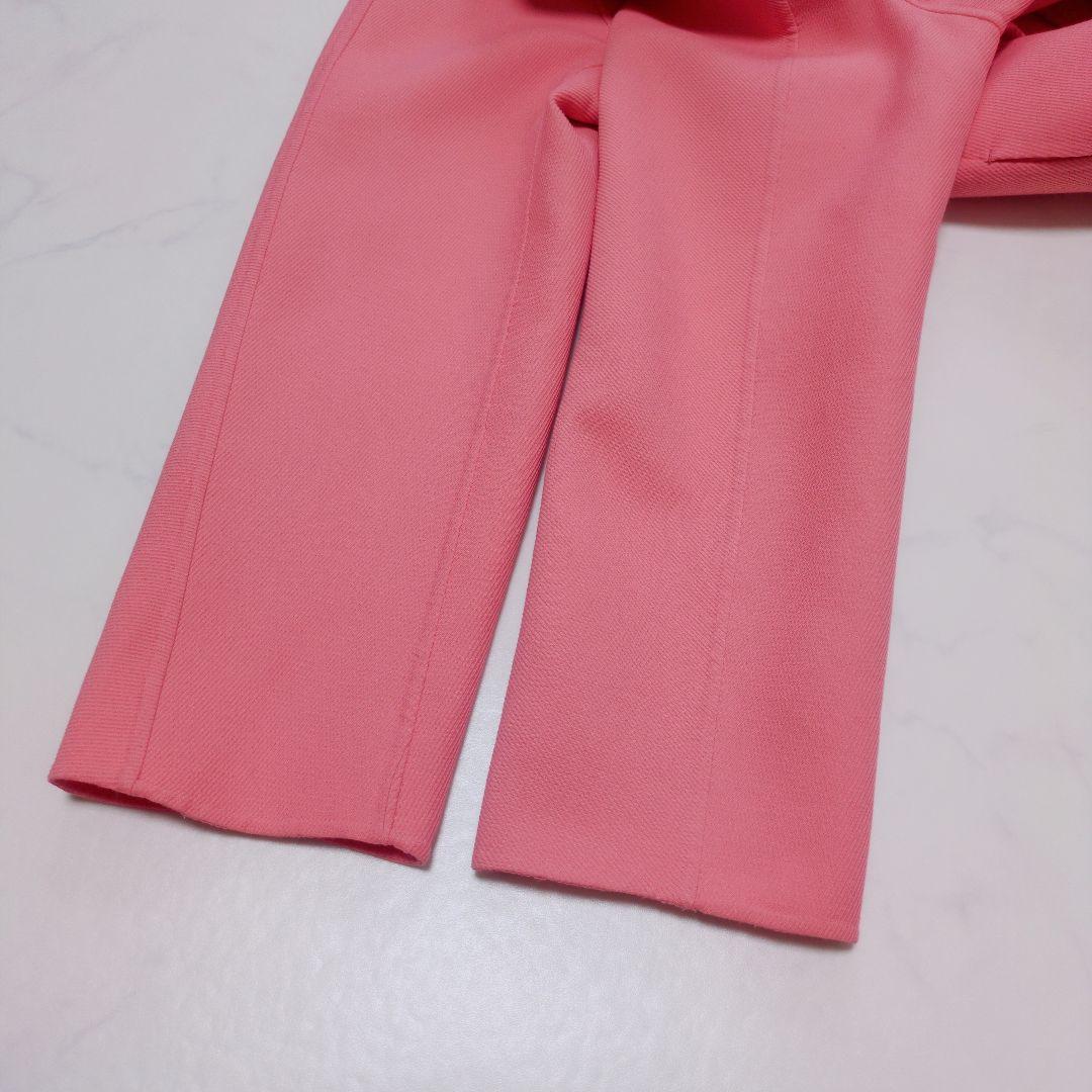 ANAYI✨️ガルゼリバーロングコート ノーカラー ベルト 36 ピンク 春♡