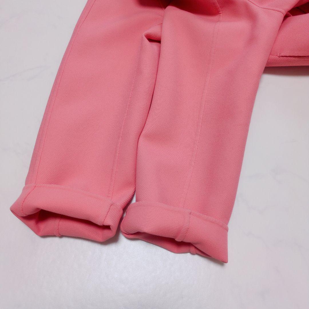 ANAYI✨️ガルゼリバーロングコート ノーカラー ベルト 36 ピンク 春♡