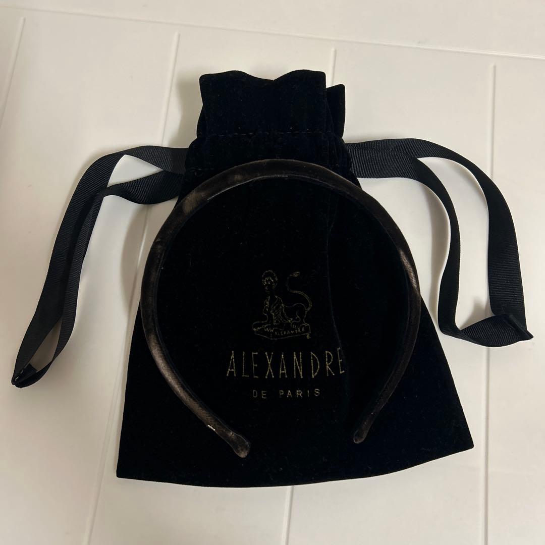 Alexandre de paris ベロア　カチューシャ　ブラウン