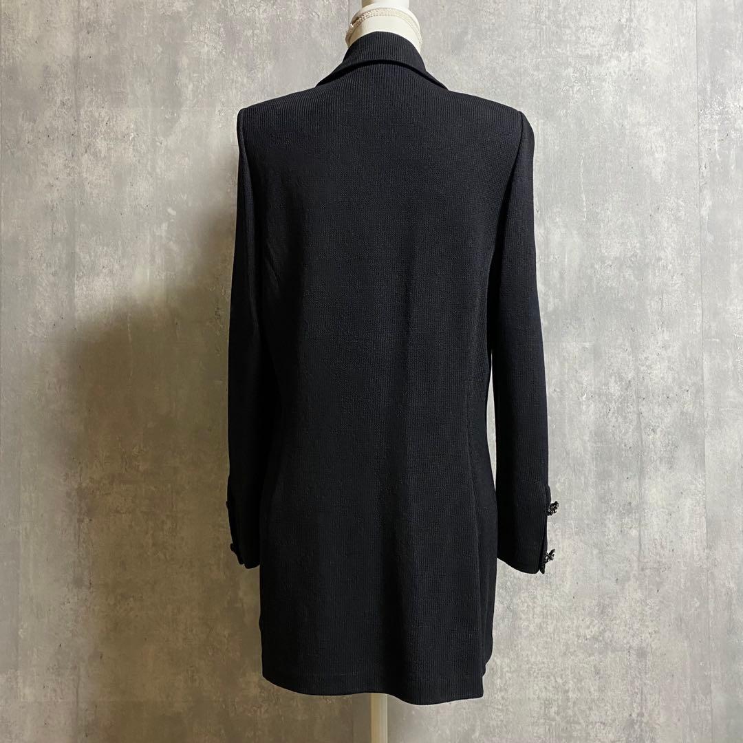 【大きいサイズ】ST. JOHN ビジューボタン ロングニットジャケット コート