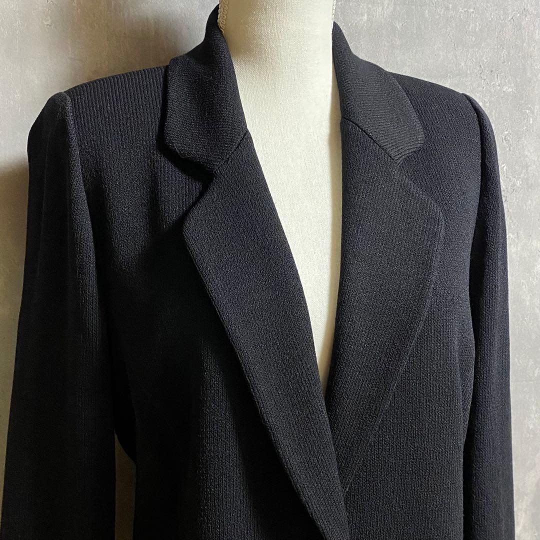 【大きいサイズ】ST. JOHN ビジューボタン ロングニットジャケット コート