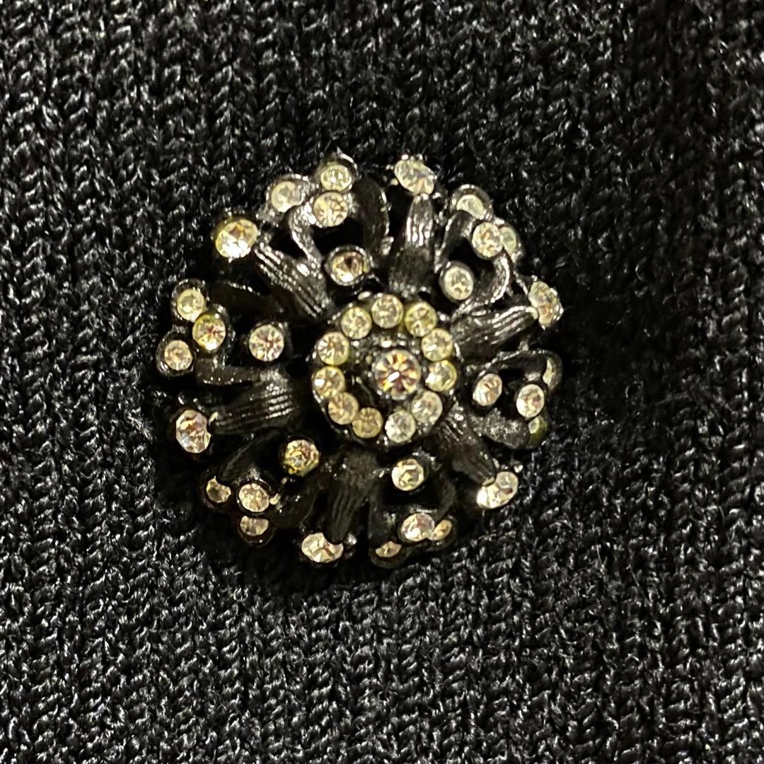 【大きいサイズ】ST. JOHN ビジューボタン ロングニットジャケット コート
