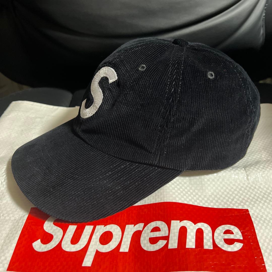 正規品　Supreme コーデュロイ ベースボールキャップ 黒