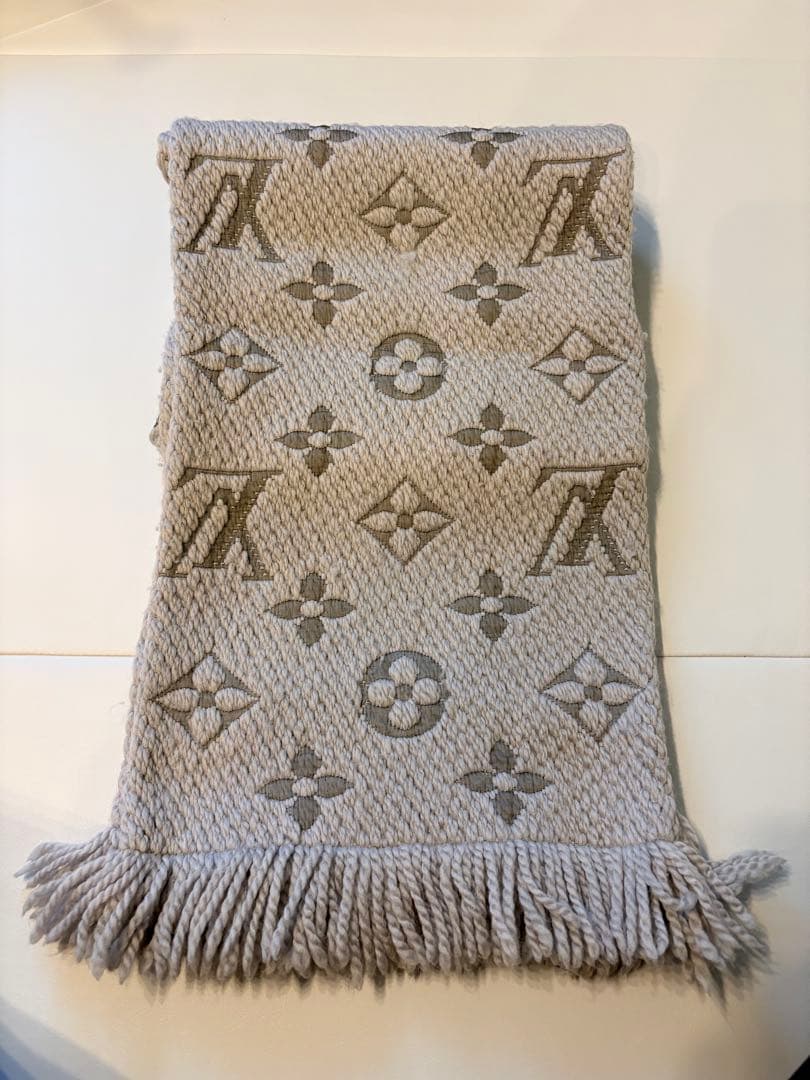 LOUIS VUITTON グレー マフラー ウールシルク