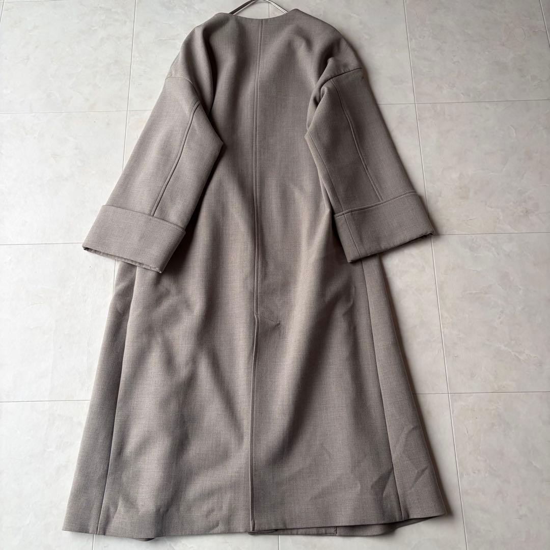 Spick&Span ノーカラーコート グレージュ 36 春秋兼用　羽織