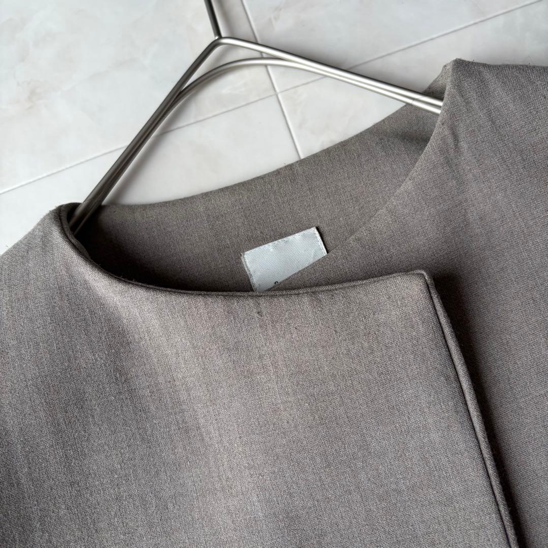 Spick&Span ノーカラーコート グレージュ 36 春秋兼用　羽織