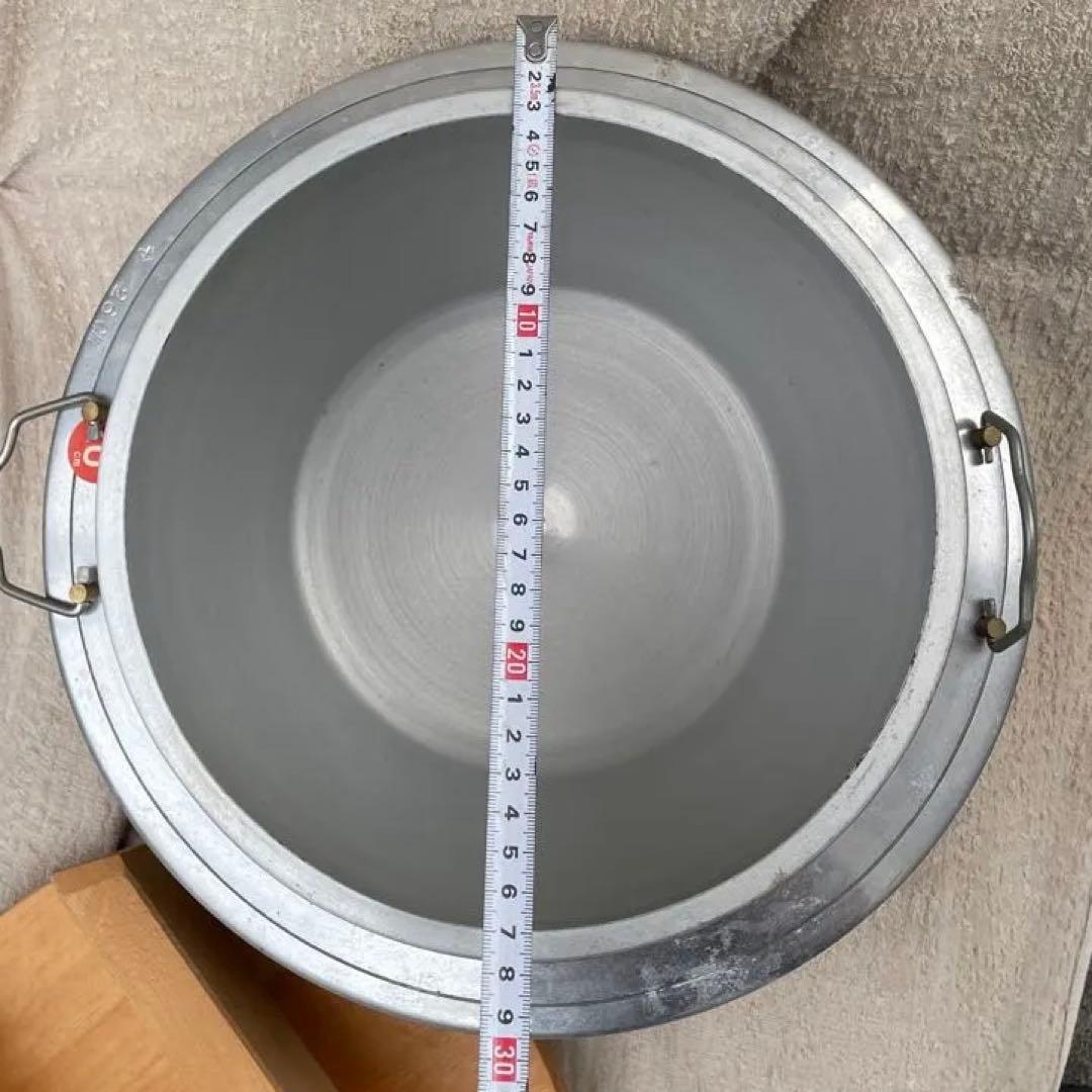 羽釜 アルミ製 レトロ 釜 木蓋付 古道具 アンティーク 径約24cm