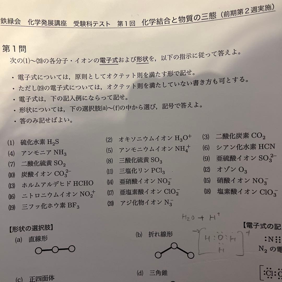 【新課程対応】2024年度鉄緑会高３化学発展講座第1回～25回冊子受験科テスト