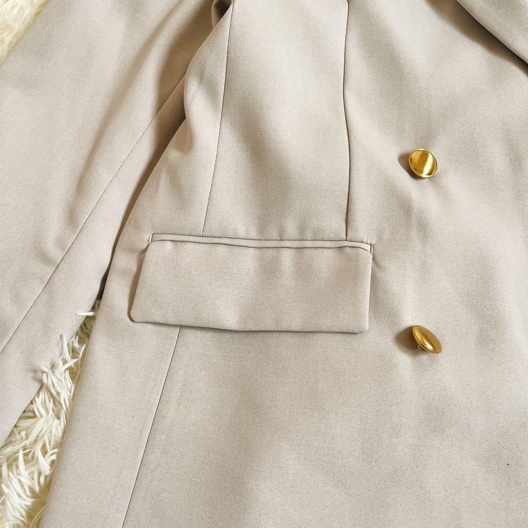 美品✨【美easy】VISコンフォート金ボタンジャケット　洗濯可　UVケア　白S