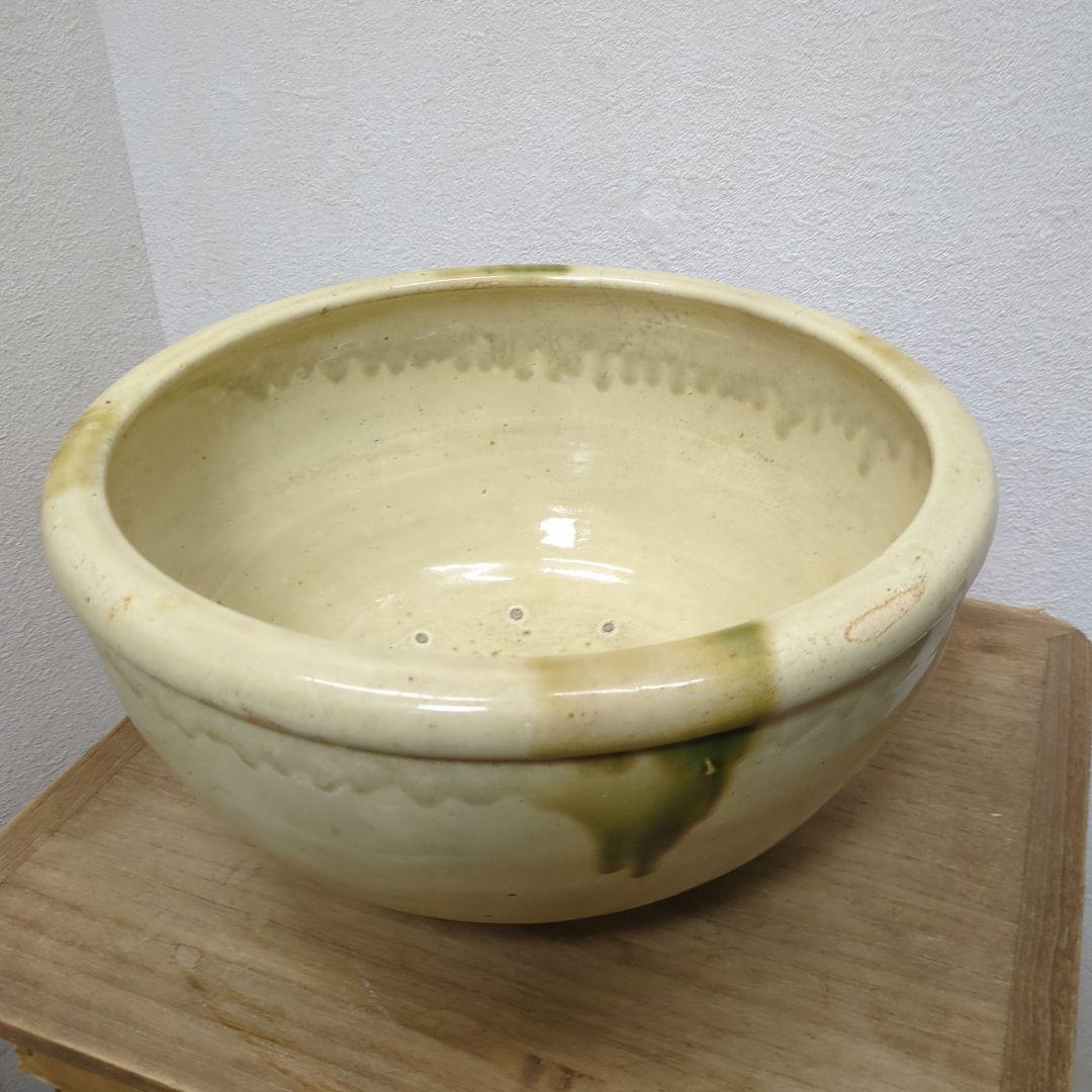 骨董　黄瀬戸　美濃焼　鉢　水鉢　器　陶器　睡蓮鉢　こね鉢