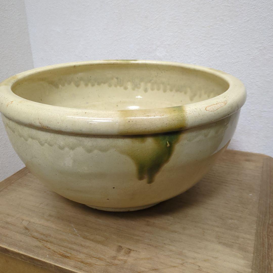 骨董　黄瀬戸　美濃焼　鉢　水鉢　器　陶器　睡蓮鉢　こね鉢
