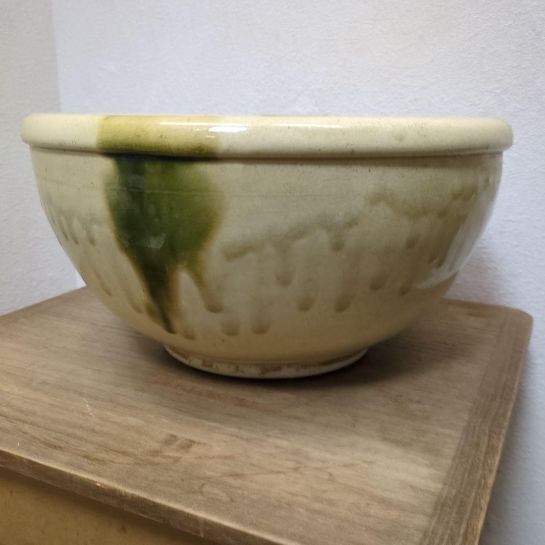 骨董　黄瀬戸　美濃焼　鉢　水鉢　器　陶器　睡蓮鉢　こね鉢