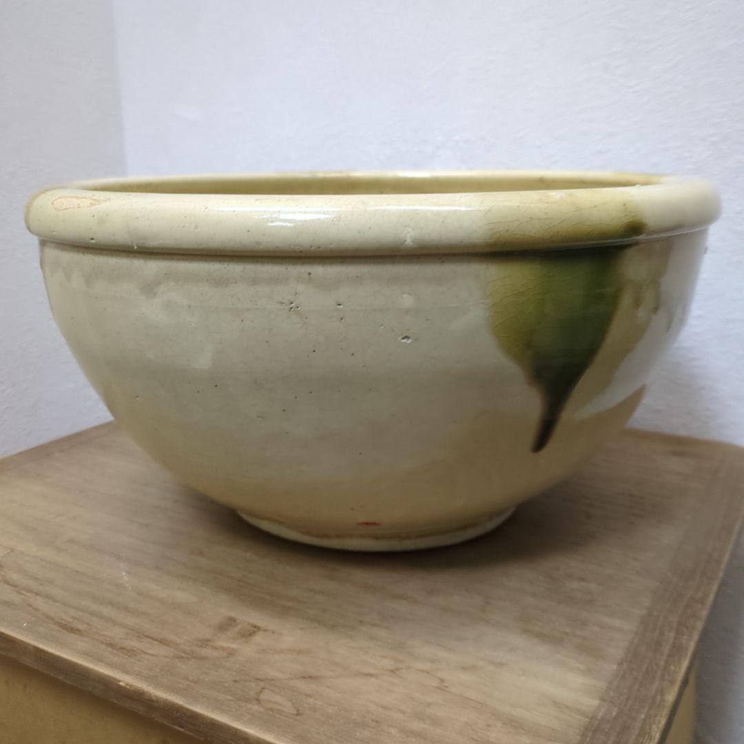 骨董　黄瀬戸　美濃焼　鉢　水鉢　器　陶器　睡蓮鉢　こね鉢