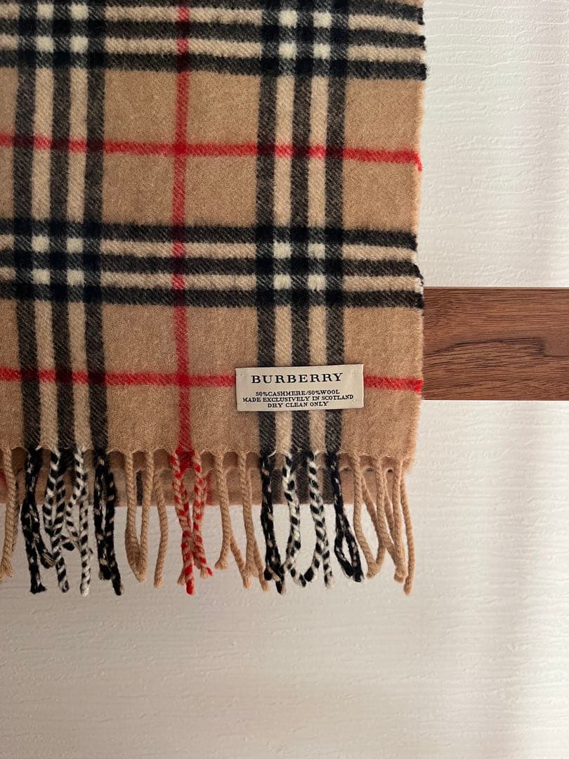 BURBERRY チェック柄マフラー カシミヤウール