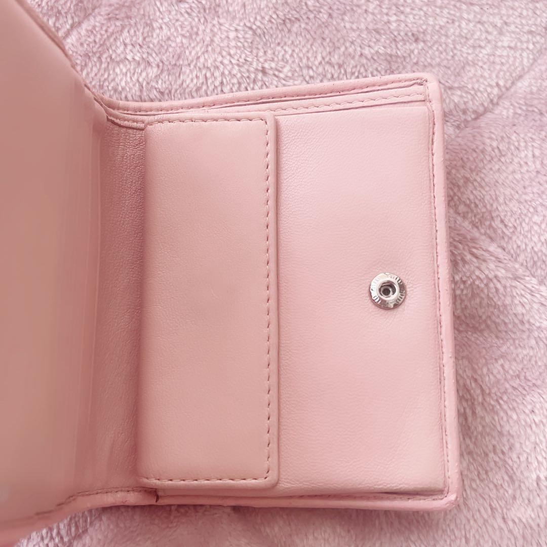 MIU MIU マテラッセ ビジュー 二つ折り財布 クリスタル ピンク