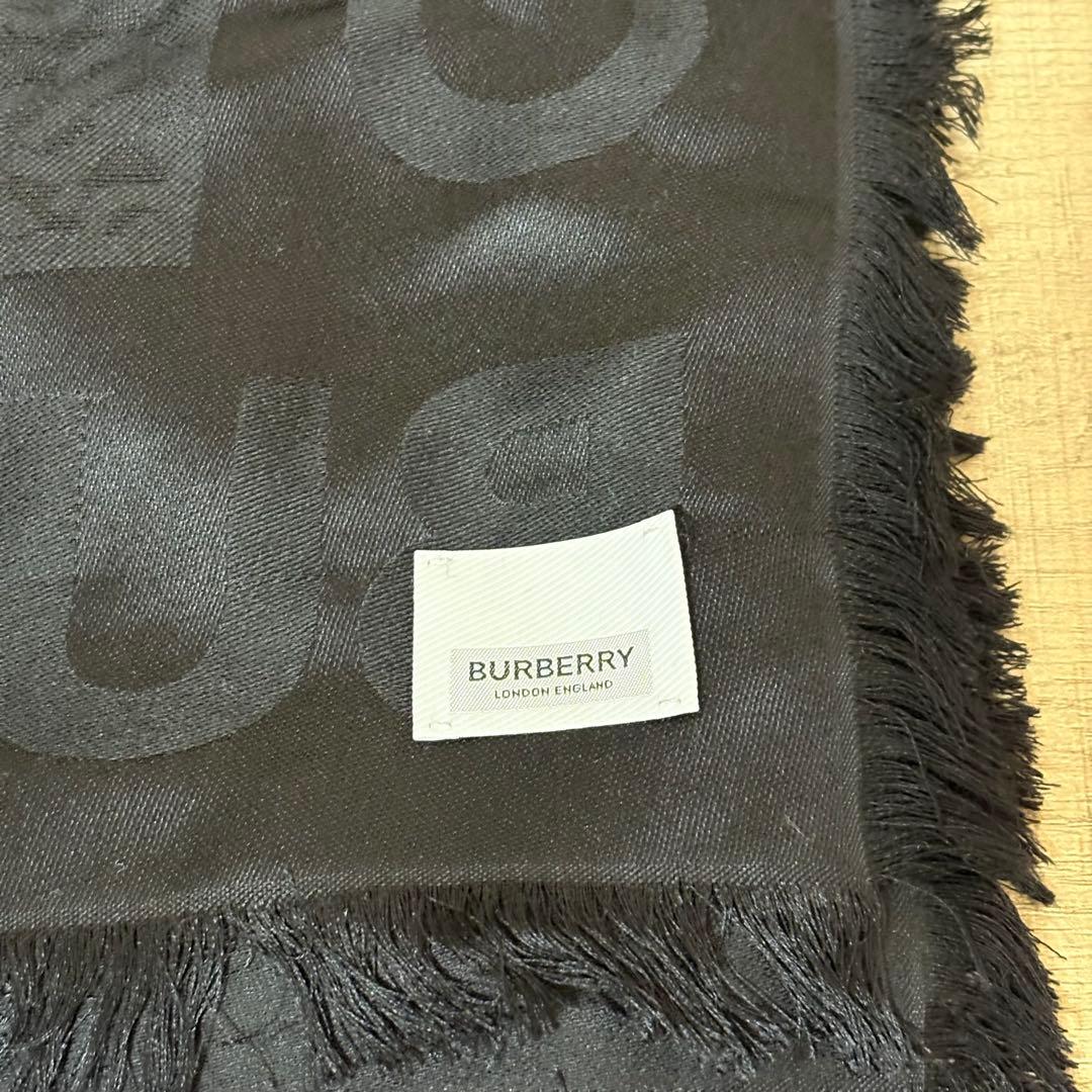 BURBERRY モノグラム シルクウール ジャカード ラージ スクエアスカーフ