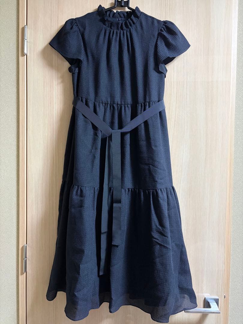 美品 エムズグレイシー ネイビー ワンピース ティアード