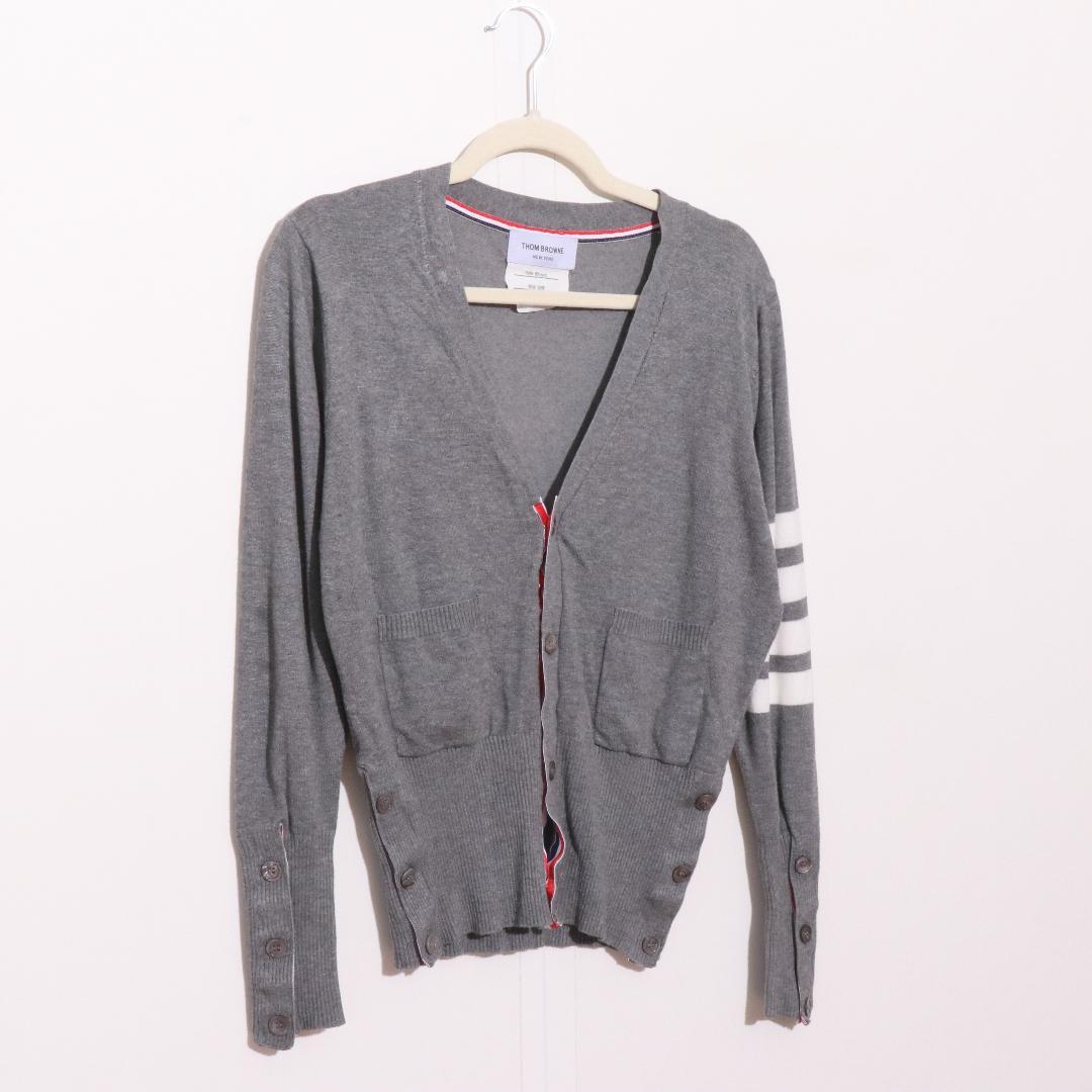 美品 THOM BROWNE トップス カーディガン 天竺編み 四本ライン