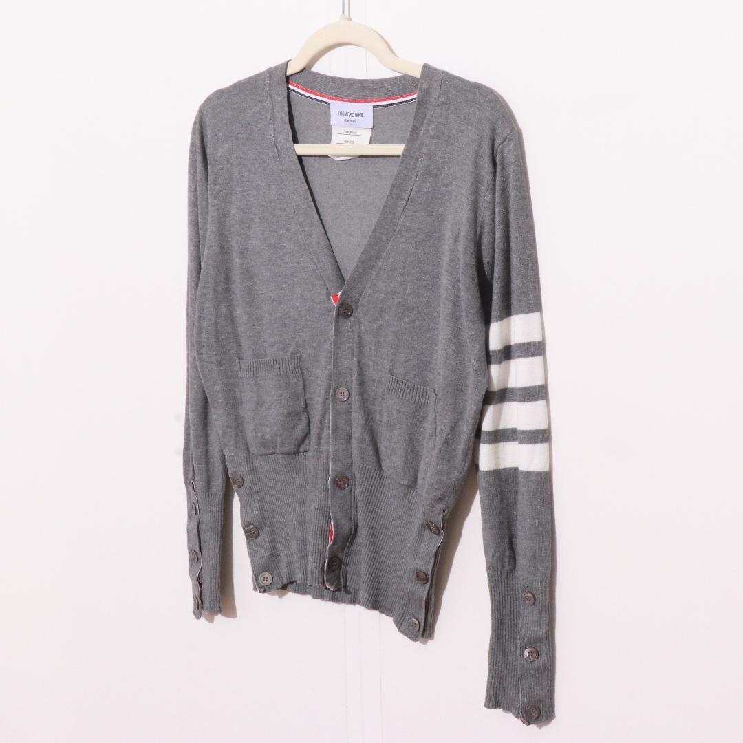 美品 THOM BROWNE トップス カーディガン 天竺編み 四本ライン