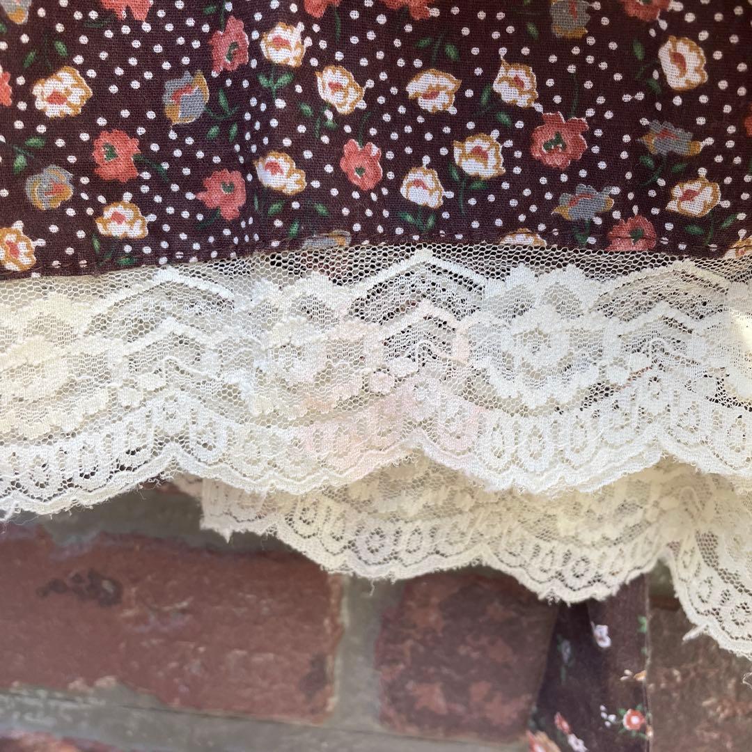ヴィンテージ　70s  spun 花柄ワンピース