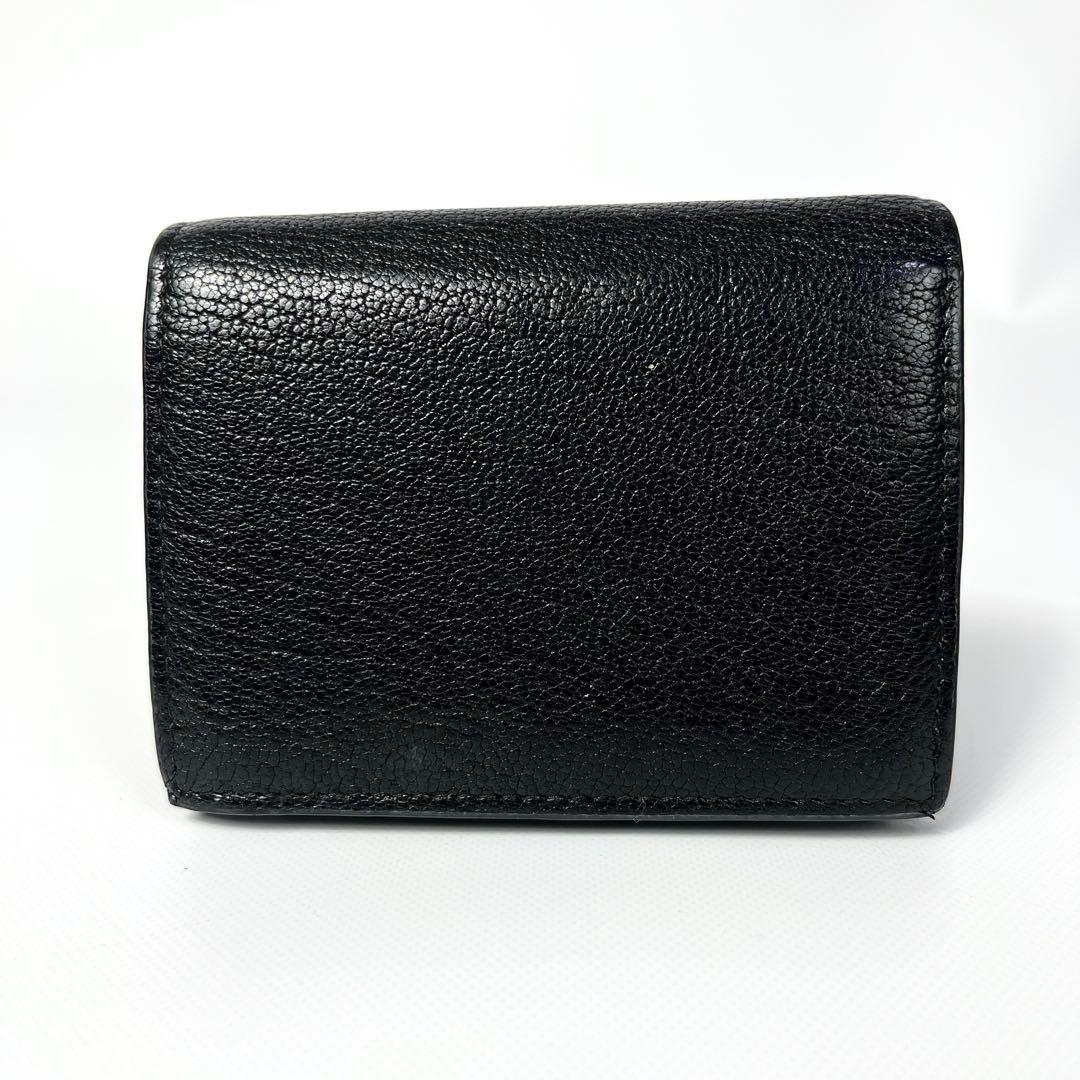 レア✨ミュウミュウ ２つ折り財布 ロゴ金具 レザー マルチカラー ブラック