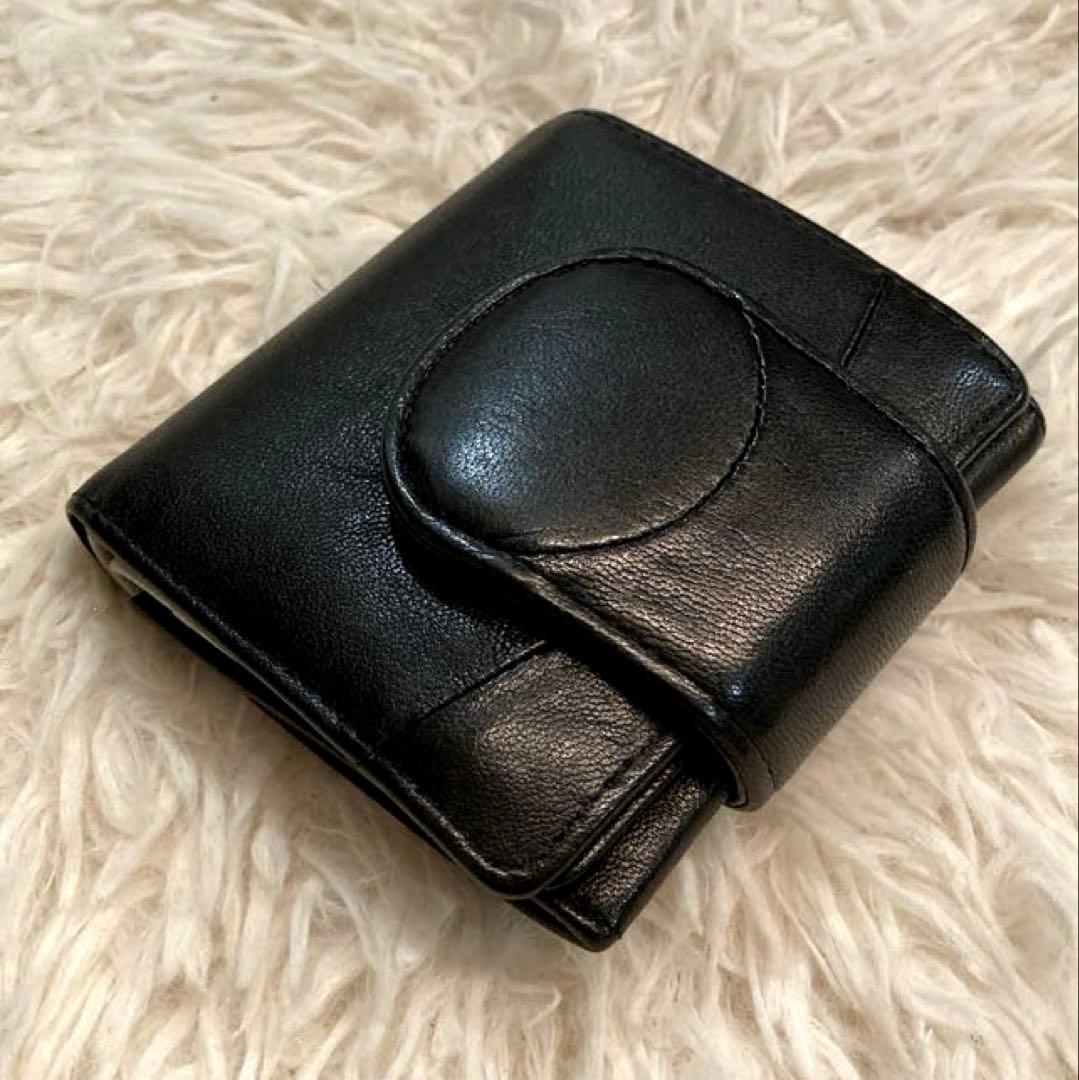 【美品】HIROKO HAYASHI ベファーナ　薄型二つ折り財布　黒