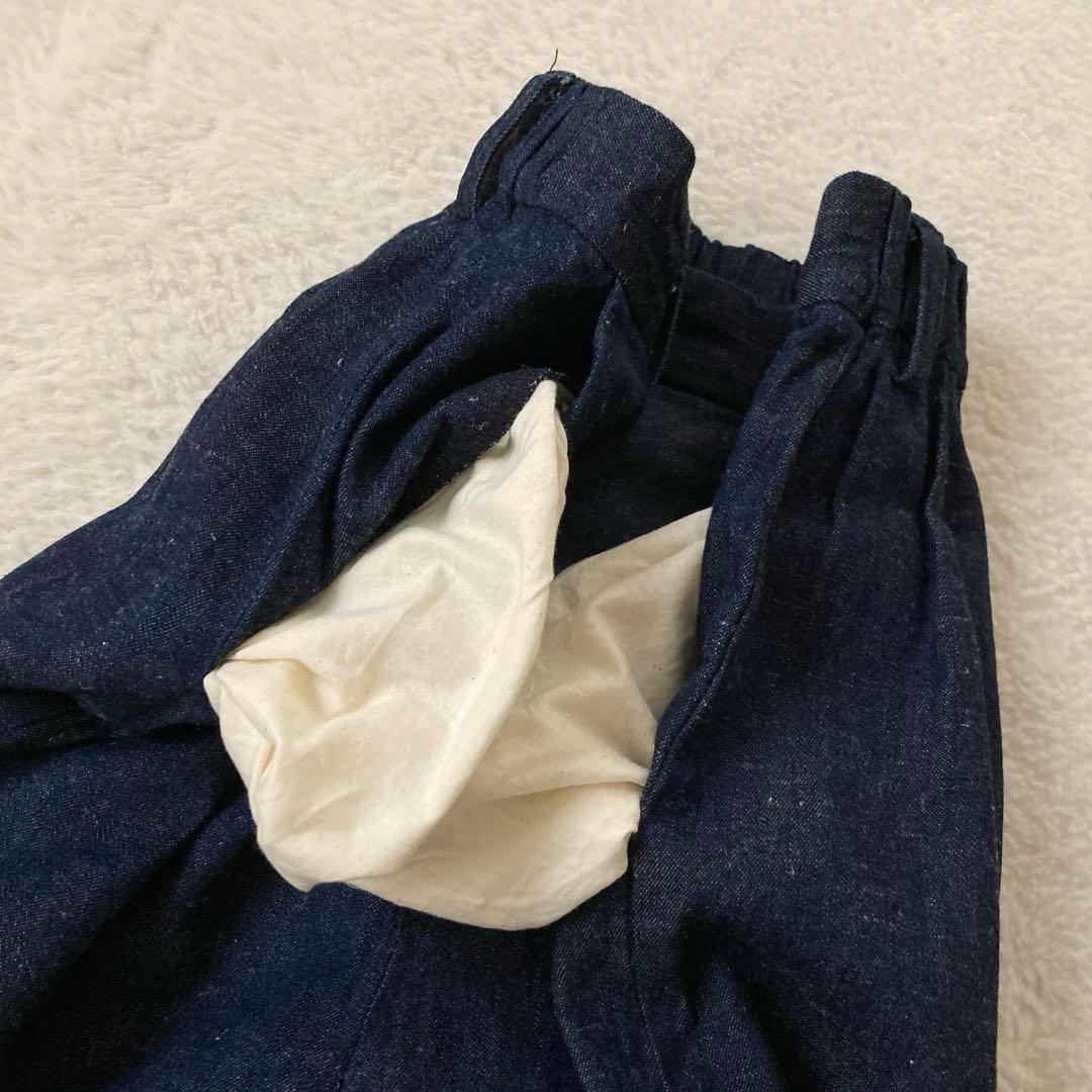 美品☆ヴェリテクール　コパン　ベルト付きタックデニムパンツ　コットンリネン　M