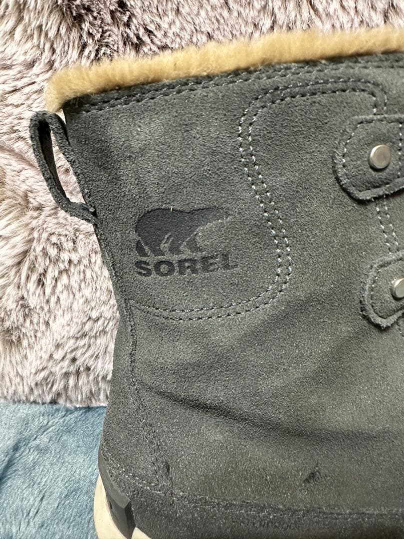 ベス 　SOREL グリーン ファー付きハイカットブーツ