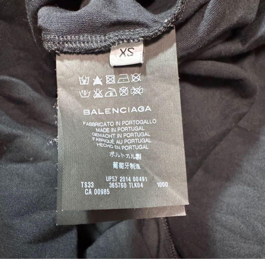 BALENCIAGA ダークブルー 葉模様 Tシャツ