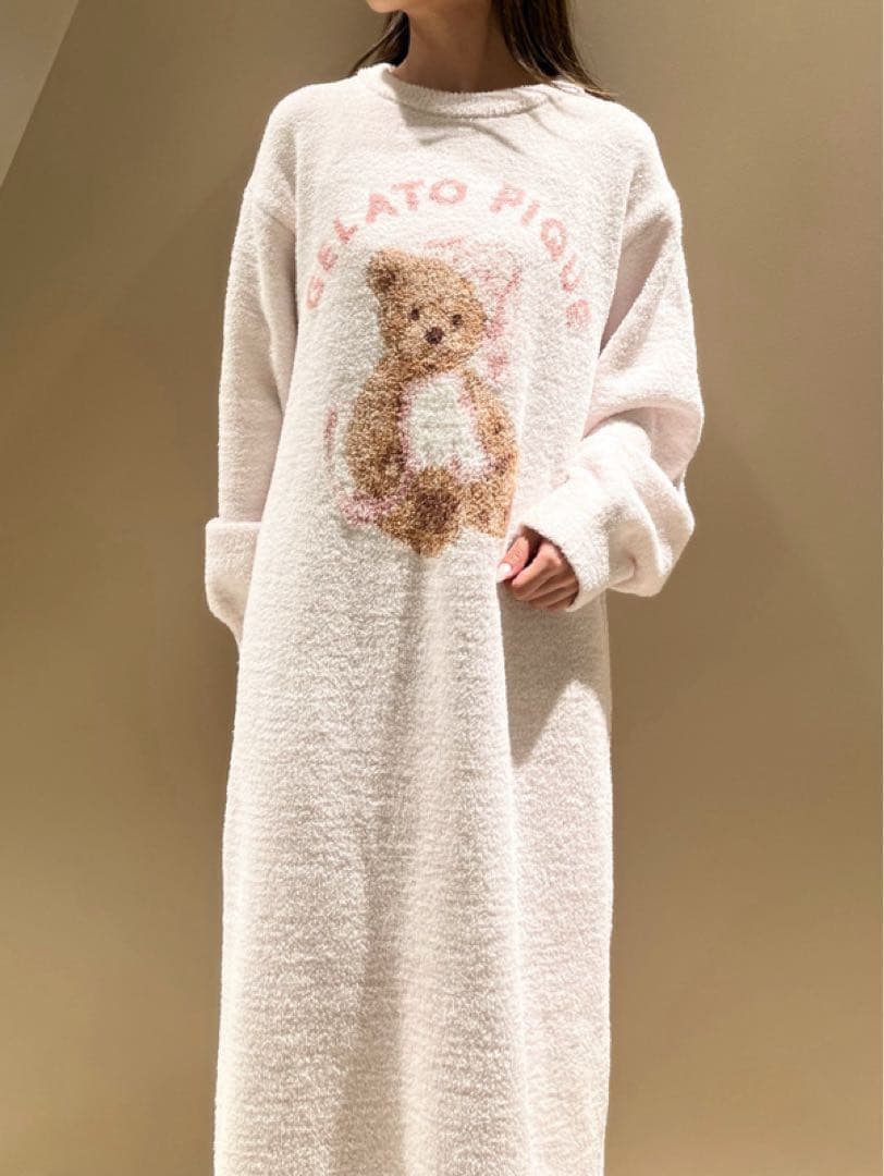 正規品♡ジェラートピケ GOOD NIGHT BEAR ワンピース くま ピンク