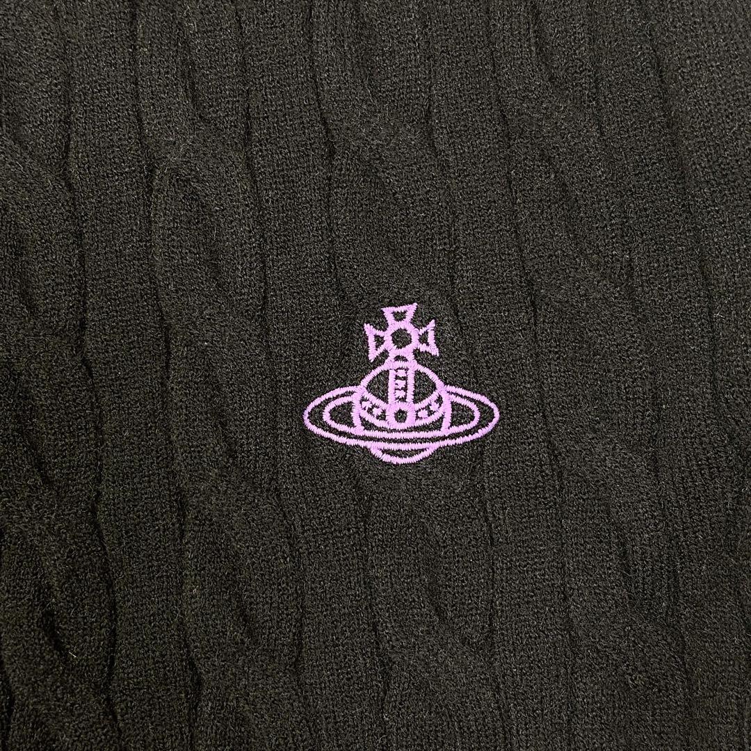 vivienne westwood ケーブルニットカーディガン オーブ刺繍