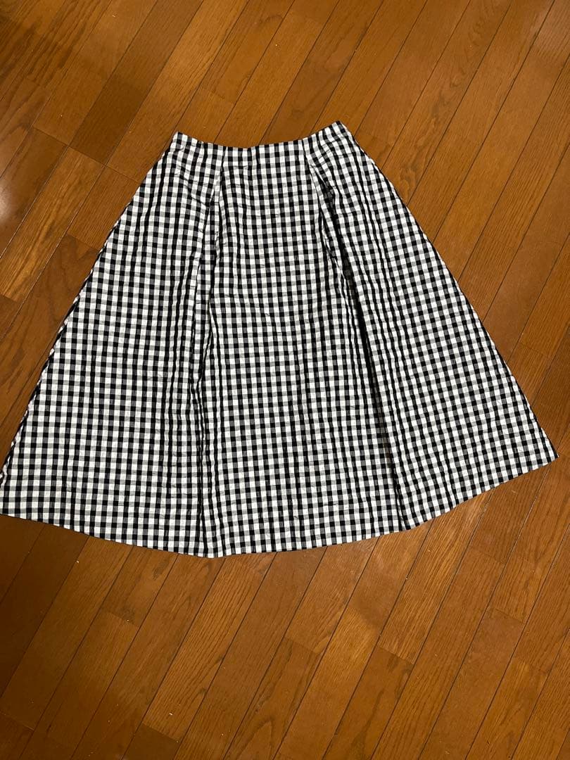 気まぐれsale!!!【IENA】黒白ギンガムチェック タックスカート